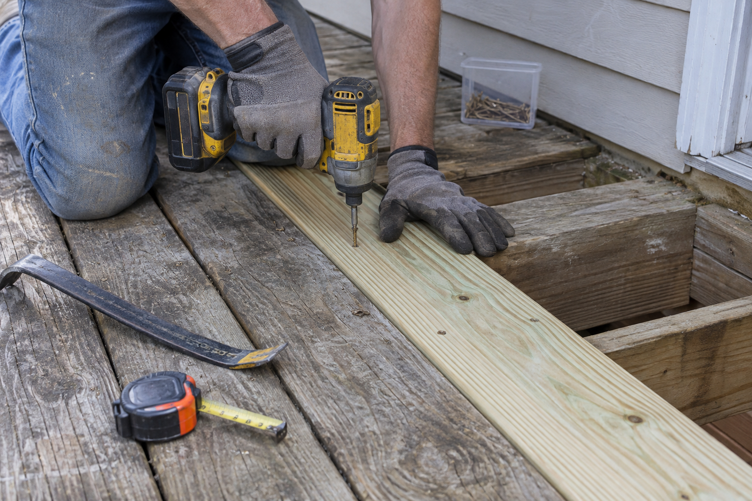 Deck floor board replacement