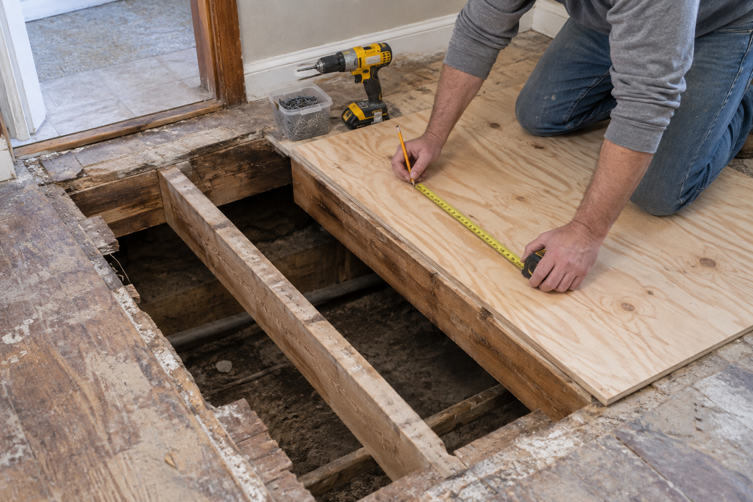Subfloor repair work